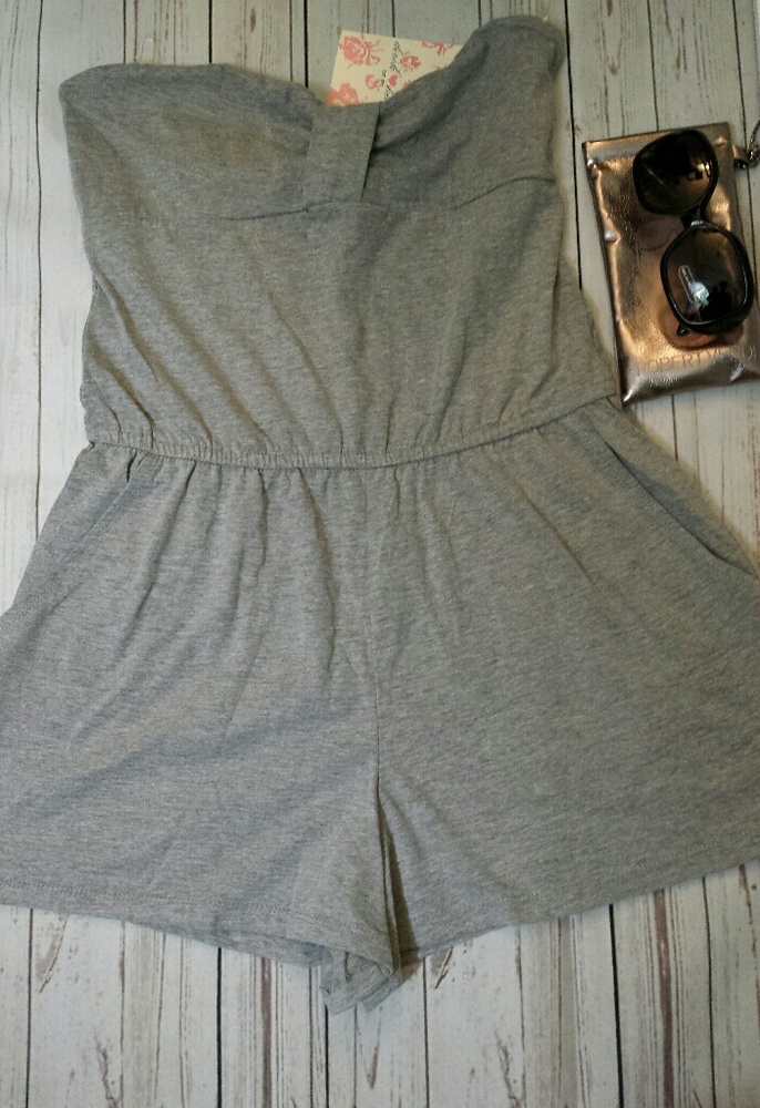 Derek Heart Strapless Rompers - Picture 1 of 2